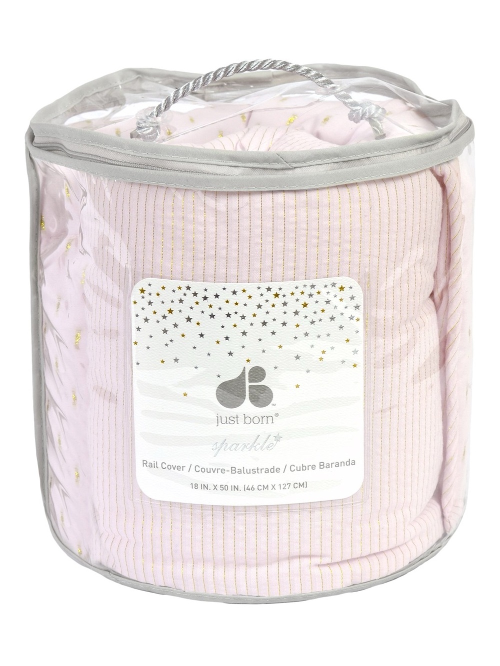 Just Born Sparkle Pink Crib Rail Cover